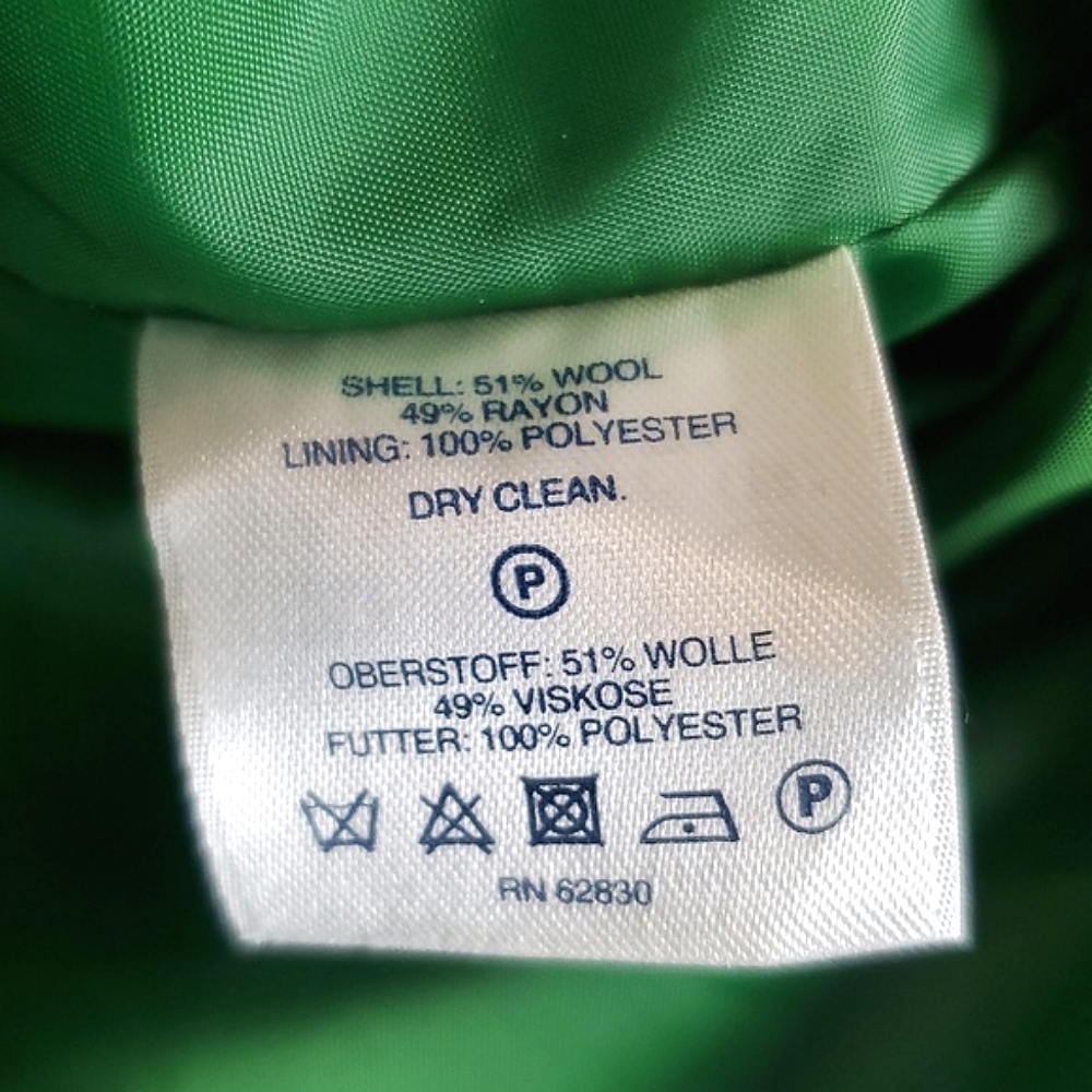 Lands' End Vibrant Green Pea Coat - Picture 6 of 6
